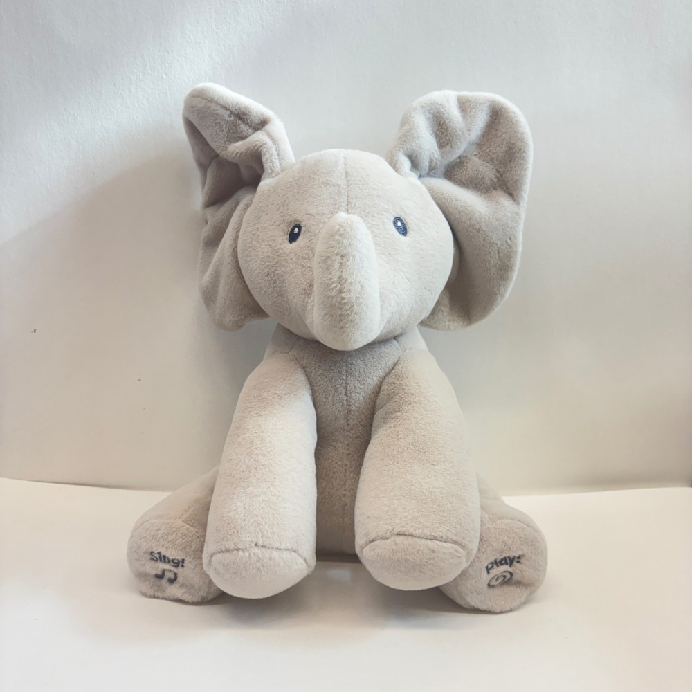 Baby GUND Flappy the Elephant Animated Plush Gray Stuffed Animal Toy 12 Inch